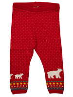 Load image into Gallery viewer, Knitted Polar Bear Red and Ivory Baby Sweater Set
