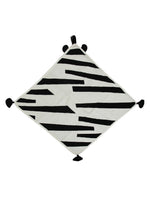 Load image into Gallery viewer, Knitted Hooded Blanket Zebra Design with Sherpa Inside

