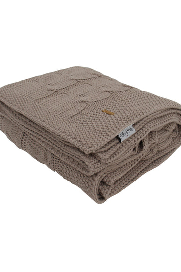 Knitted Beige Cable Texture Throw
