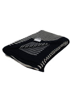 Load image into Gallery viewer, Black With White Strips Knitted Cotton Throw
