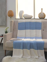 Load image into Gallery viewer, Blue White Knitted Cotton Throw
