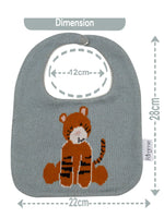 Load image into Gallery viewer, Cotton Knitted Gray Tiger Bib Apron
