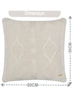 Load image into Gallery viewer, Pomme Cotton Knitted Decorative Cushion Cover Ivory Cable Texture Knit