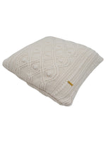 Load image into Gallery viewer, Pomme Cotton Knitted Decorative Cushion Cover ivory  Cable Texture Knit
