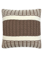Load image into Gallery viewer, Pomme Cotton Knitted Decorative Cushion Cover Beige Cable with Soft Chenille  texture Knit
