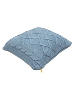 Load image into Gallery viewer, Pomme Cotton Knitted Decorative Cushion Cover Blue Cable  Texture Knit
