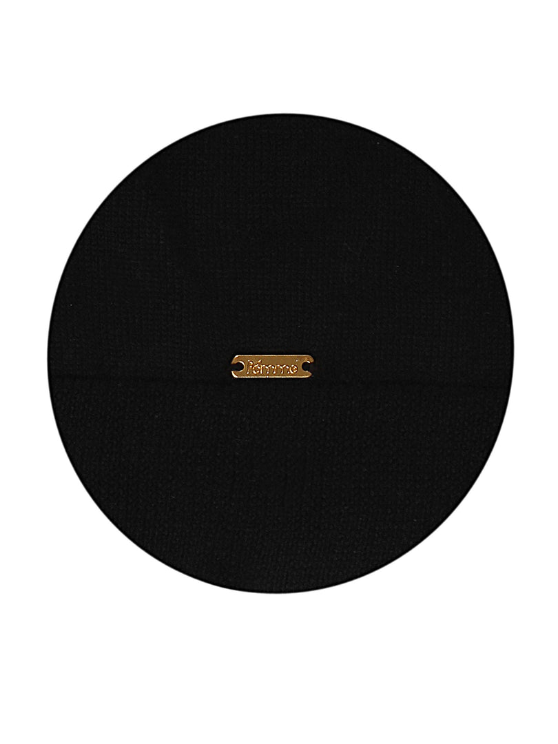 POMME Merino Wool Knitted (Black) Poncho for Women