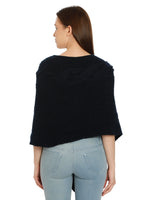 Load image into Gallery viewer, POMME Merino Wool Knitted Dark Grey (Cable knit) Poncho for Women
