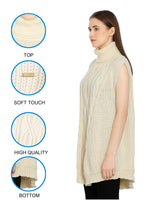 Load image into Gallery viewer, POMME Acrylic Knitted Ivory Poncho for Women
