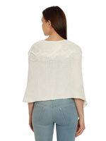 Load image into Gallery viewer, POMME Acrylic Knitted Optical White (Cable knit) Poncho for Women
