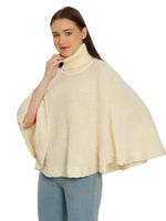 Load image into Gallery viewer, POMME Acrylic Knitted Off White (Cable knit) Poncho for Women
