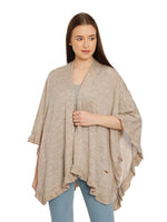 Load image into Gallery viewer, POMME Acrylic Knitted (Pale Whisper) Poncho for Women
