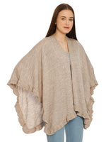 Load image into Gallery viewer, POMME Acrylic Knitted (Pale Whisper) Poncho for Women
