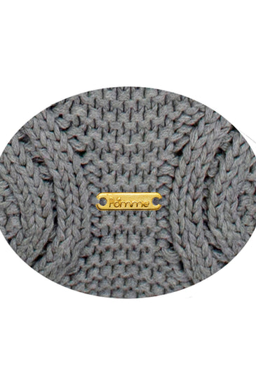 Pomme Cotton Knitted Decorative Cushion Cover Grey  Cable Texture Knit