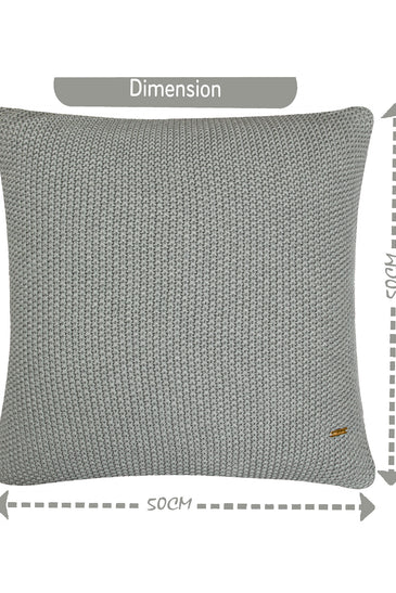 Pomme Cotton Knitted Decorative Cushion Cover Grey Mini Moss Knit