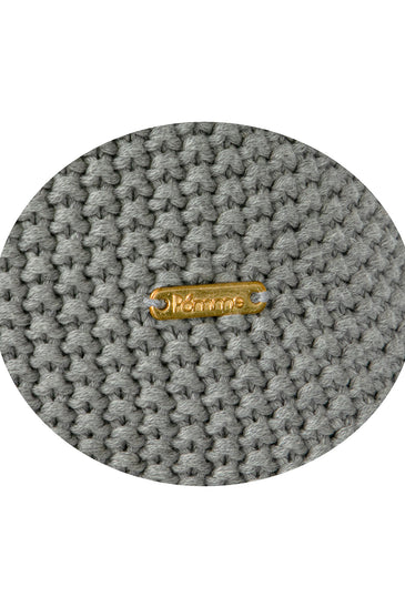 Pomme Cotton Knitted Decorative Cushion Cover Grey Mini Moss Knit