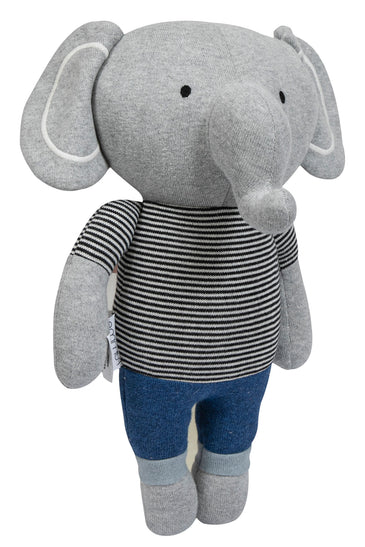 Knitted Soft Toy Grey Elephant