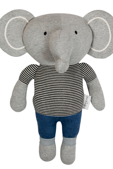 Knitted Soft Toy Grey Elephant