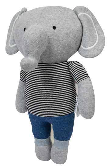 Knitted Soft Toy Grey Elephant