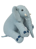 Load image into Gallery viewer, Knitted Soft Serene Sky Blue Elephant Toy
