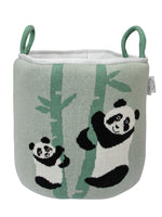 Load image into Gallery viewer, Knitted Storage Basket With Panda Pattern
