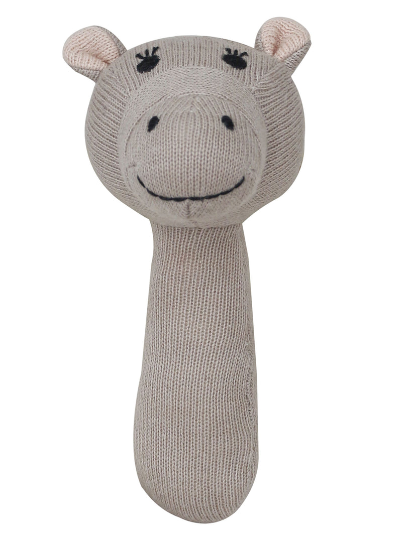 Knitted Rattle Hippo Design
