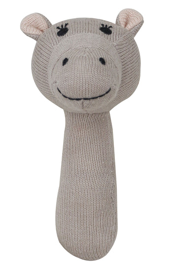 Knitted Rattle Hippo Design