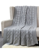 Load image into Gallery viewer, Gray Knitted Cotton Throw
