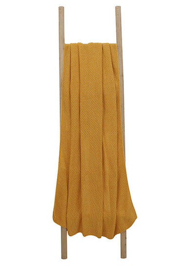 Knitted Moss Knit Yellow Stone Wash Texture Knit Throw
