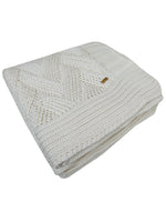 Load image into Gallery viewer, Knitted Basket Knit Ivory Chunky Knit Luxry Throw
