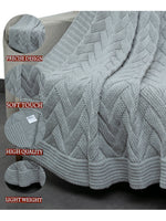 Load image into Gallery viewer, Knitted Basket Knit Grey Melange Chunky Knit Luxry Throw
