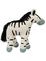 Load image into Gallery viewer, Knitted Soft Toy Moss Knit Zebra