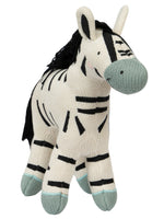 Load image into Gallery viewer, Knitted Soft Toy Moss Knit Zebra