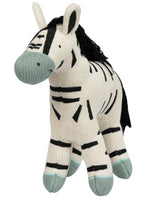 Load image into Gallery viewer, Knitted Soft Toy Moss Knit Zebra