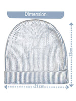 Load image into Gallery viewer, Cotton knitted Winter Cap For Women Light Blue Silver Foil Print
