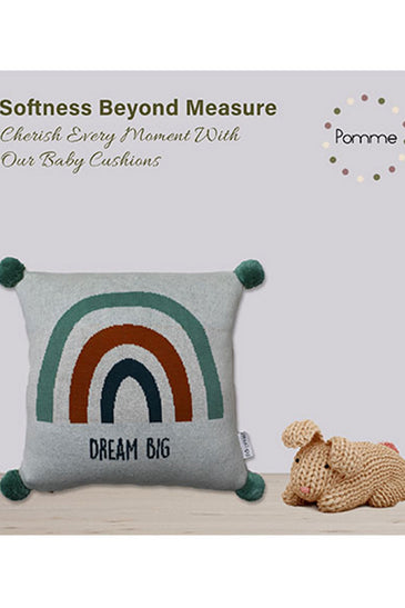 Sweet Dreams Rainbow Knitted Baby Cushion Cover