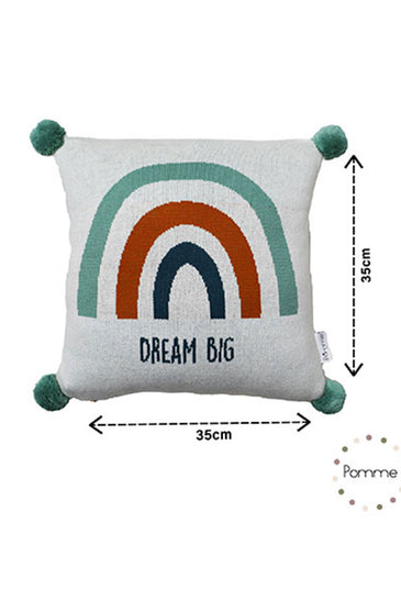 Sweet Dreams Rainbow Knitted Baby Cushion Cover
