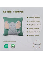 Load image into Gallery viewer, Elephant Pattern Green Knitted Baby Cushion Cover
