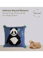 Load image into Gallery viewer, Panda Pattern Blue Knitted Baby Cushion Cover
