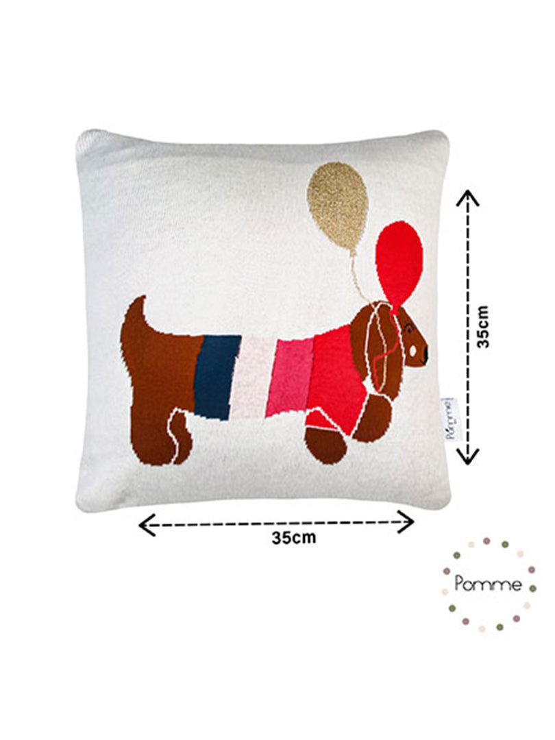 Balloon Dog Pattern Knitted Baby Cushion Cover