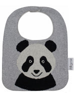 Load image into Gallery viewer, Cotton Knitted Gray Panda Bib Apron
