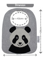 Load image into Gallery viewer, Cotton Knitted Gray Panda Bib Apron
