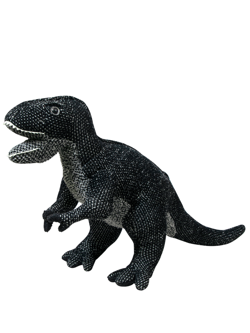 Knitted Soft Black Dinosaur Toy