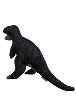 Load image into Gallery viewer, Knitted Soft Black Dinosaur Toy
