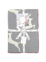 Load image into Gallery viewer, Cotton Knitted Grey Deer Throw
