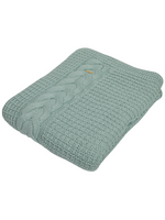 Load image into Gallery viewer, Knitted Lt. Green Cable Knit with Chunky Texture Knit Throw

