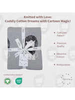 Load image into Gallery viewer, Gray Lion Knitted Baby Blanket