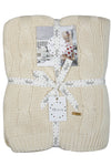 Ivory Twisted pattern Knitted Cotton Throw