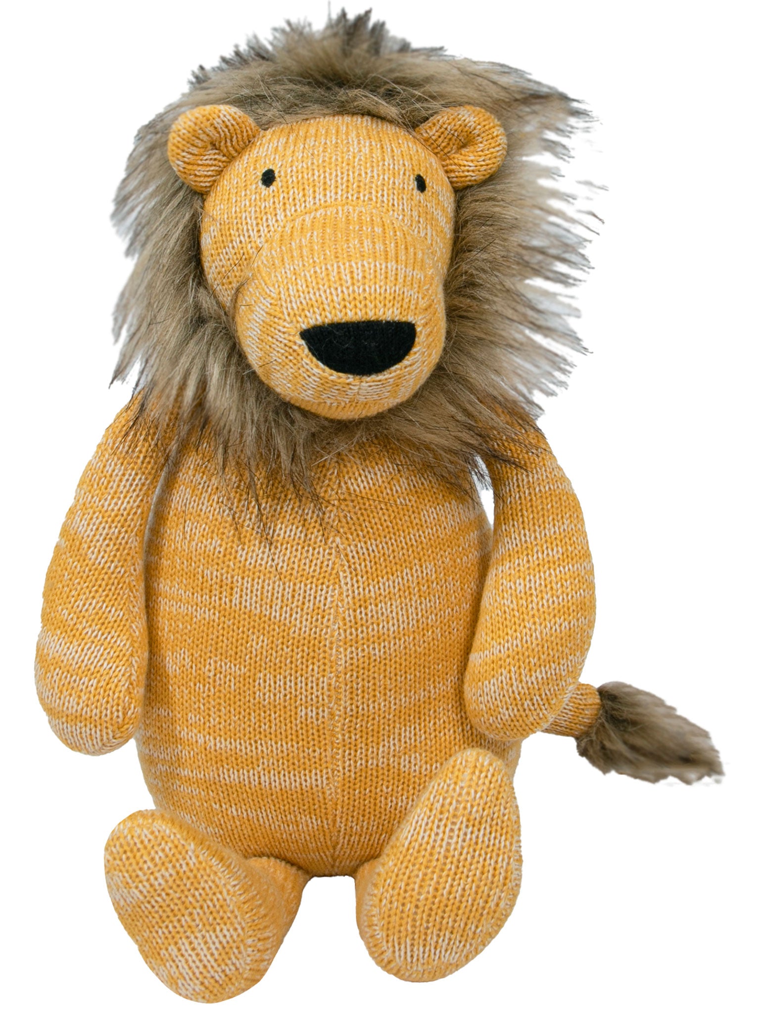 Knitted Soft Toy Mustard Lion