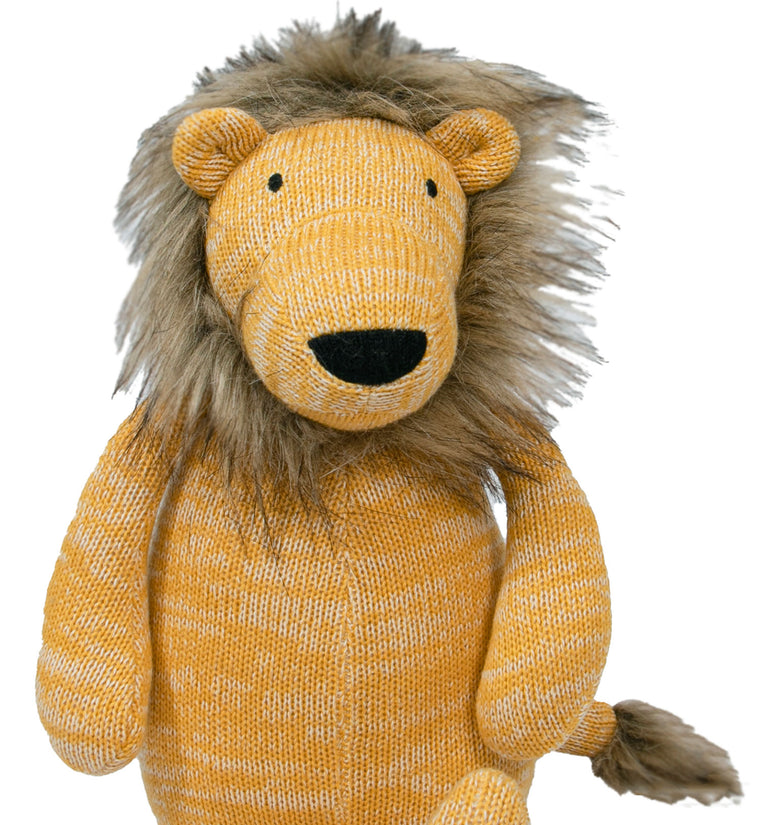Knitted Soft Toy Mustard Lion